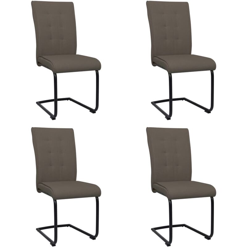 

Sillas de comedor voladizas 4 unidades tela gris taupe