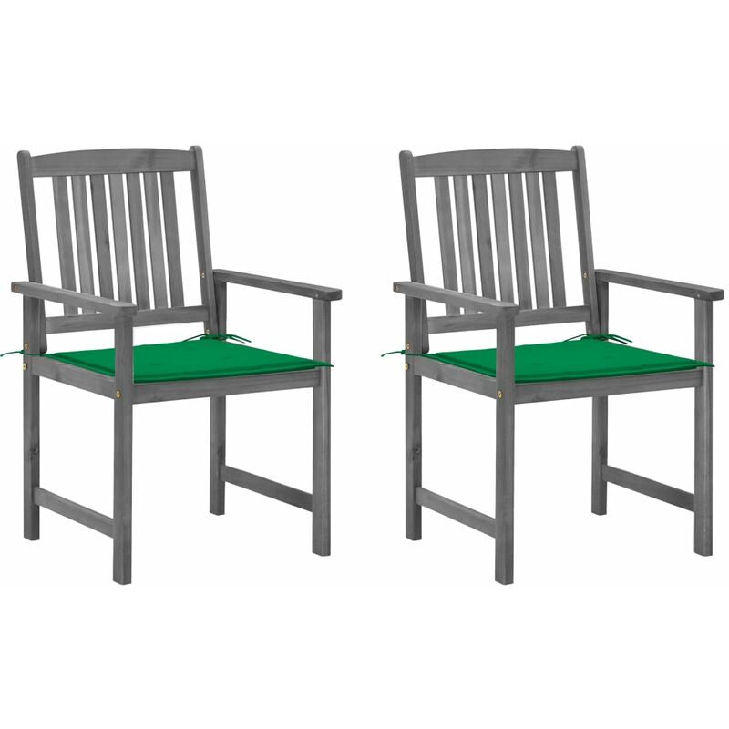 

Sillas de director 2 uds madera maciza de acacia y cojines gris - Gris