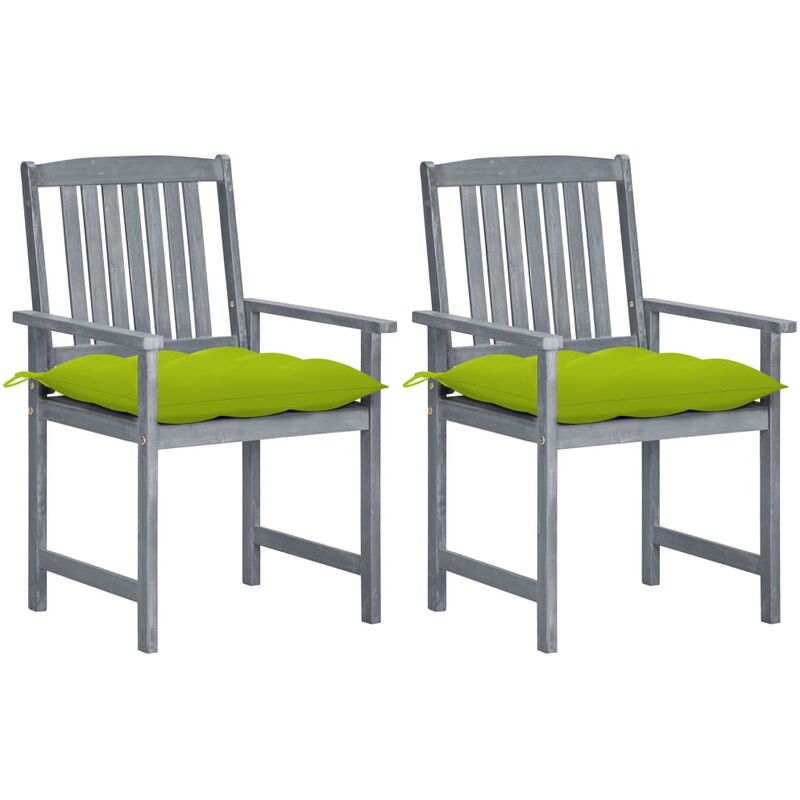 

Sillas de director 2 uds madera maciza de acacia y cojines gris - Gris