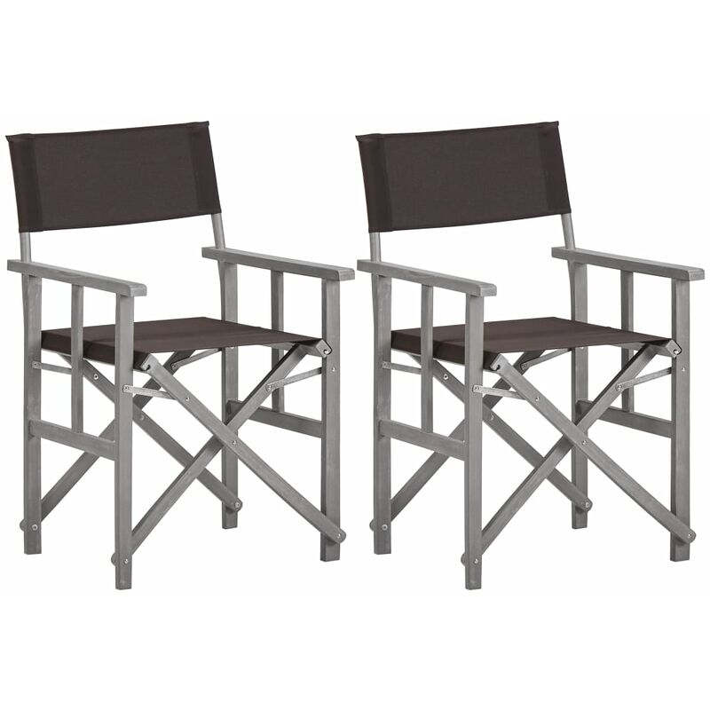 

Sillas de director 2 unidades madera maciza de acacia - Gris