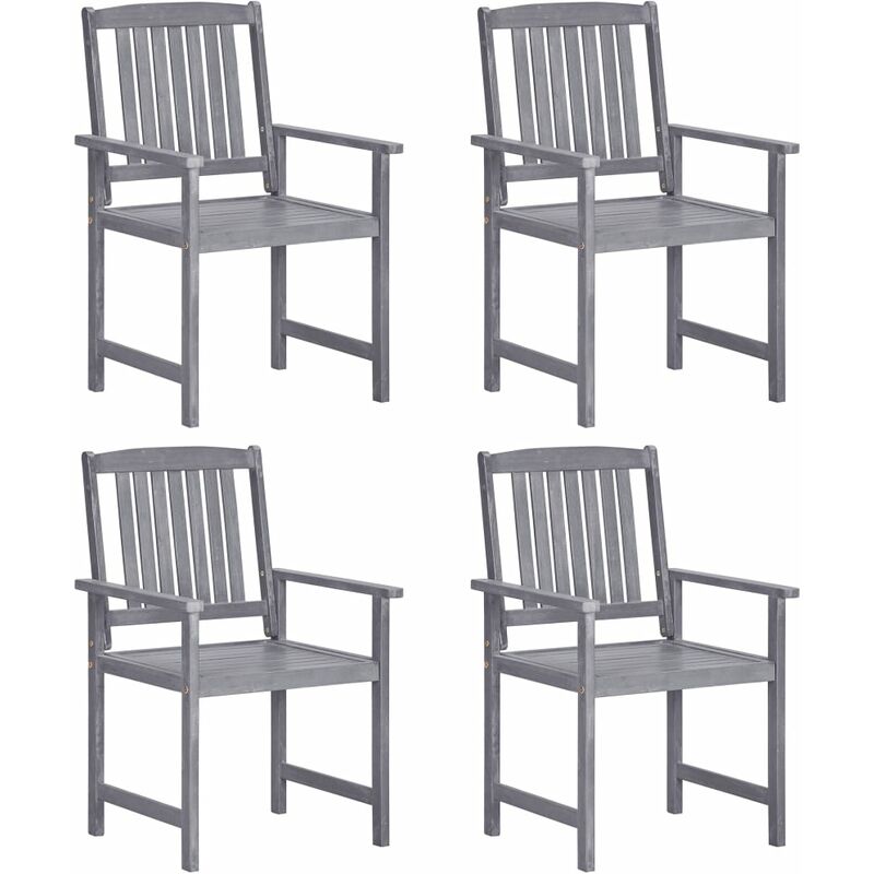 

Sillas de director 4 unidades madera maciza de acacia gris - Gris