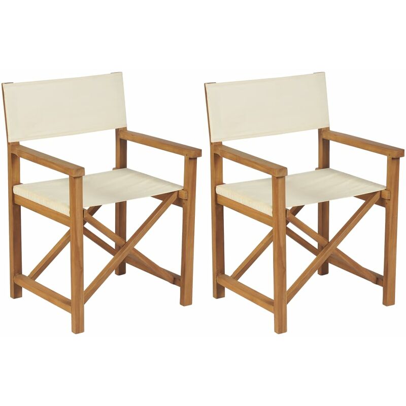 

Sillas de director plegables 2 unidades madera maciza de teca