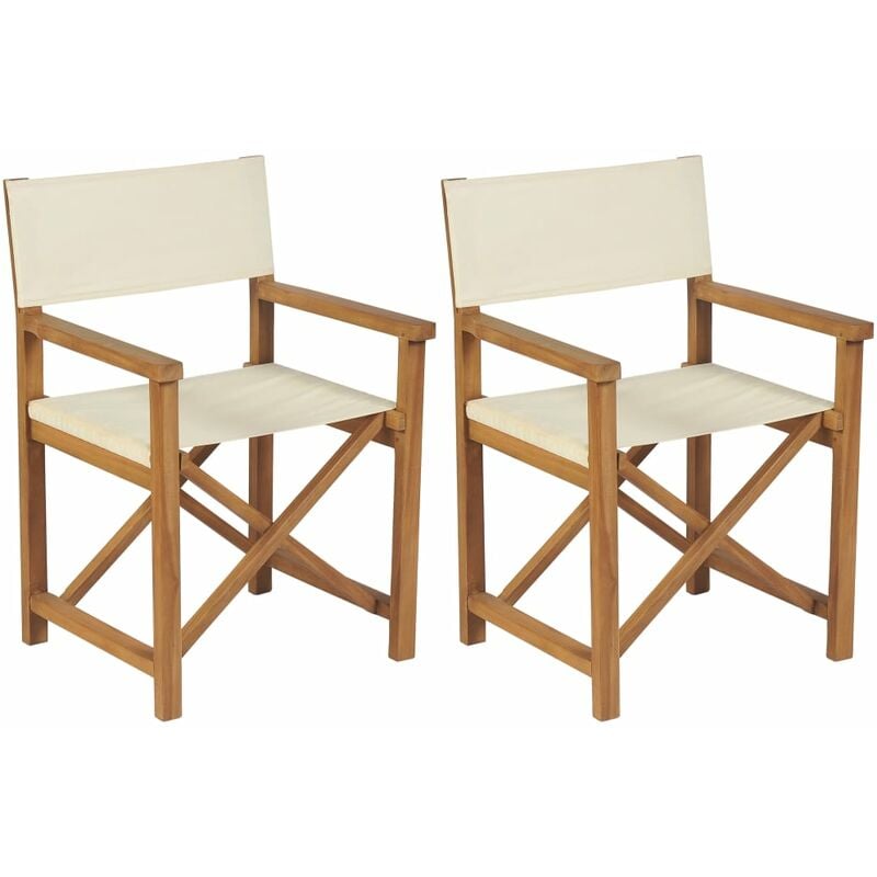 

vidaXL Sillas de director plegables 2 unidades madera maciza de teca - Marrón
