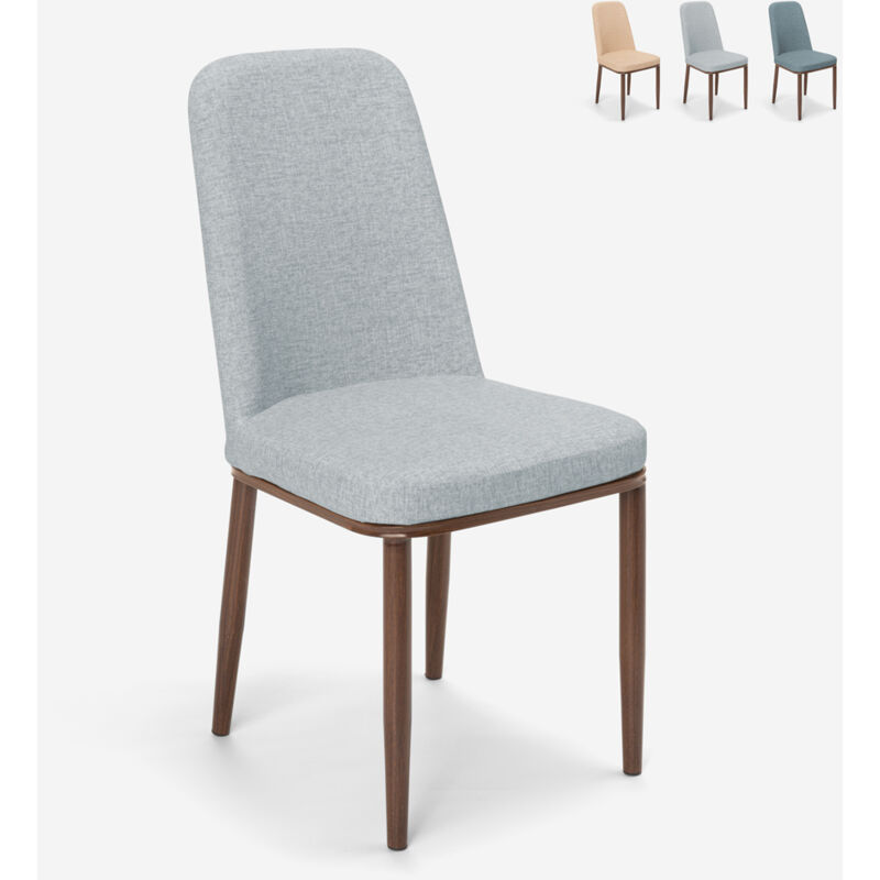 

Sillas de diseño de tela y metal para el restaurante bar de cocina Davos | Gris claro