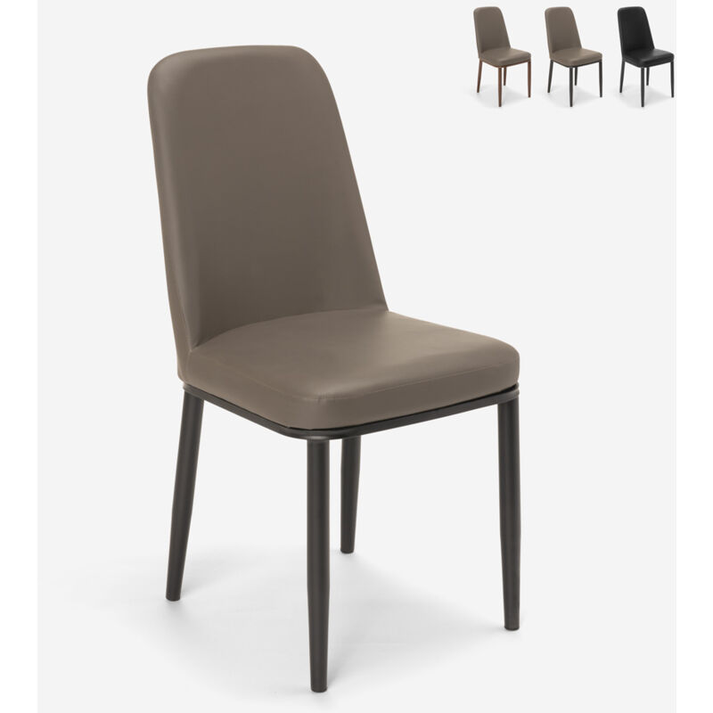 

Sillas de diseño en piel y metal para cocina bar restaurante Baden | Gris