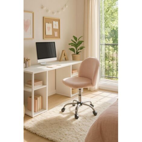 Sillas de escritorio - Silla Vint Terciopelo Office - Rosa