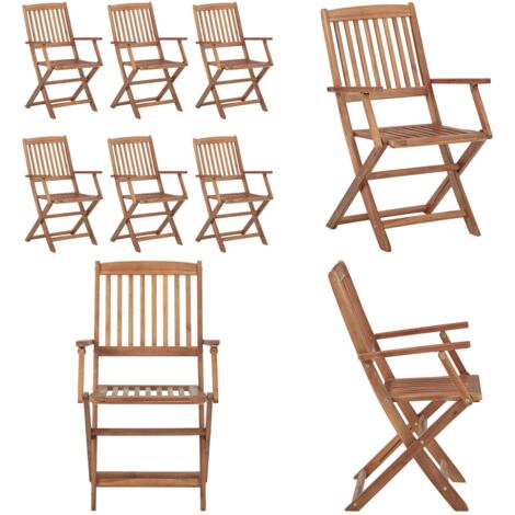 Sillas de exterior plegables 6 uds madera maciza acacia - Sillas plegables - Sillas de jardín
