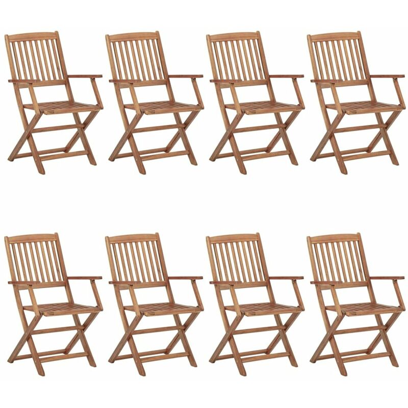 

Happyshopping - Sillas de exterior plegables 8 uds madera maciza acacia