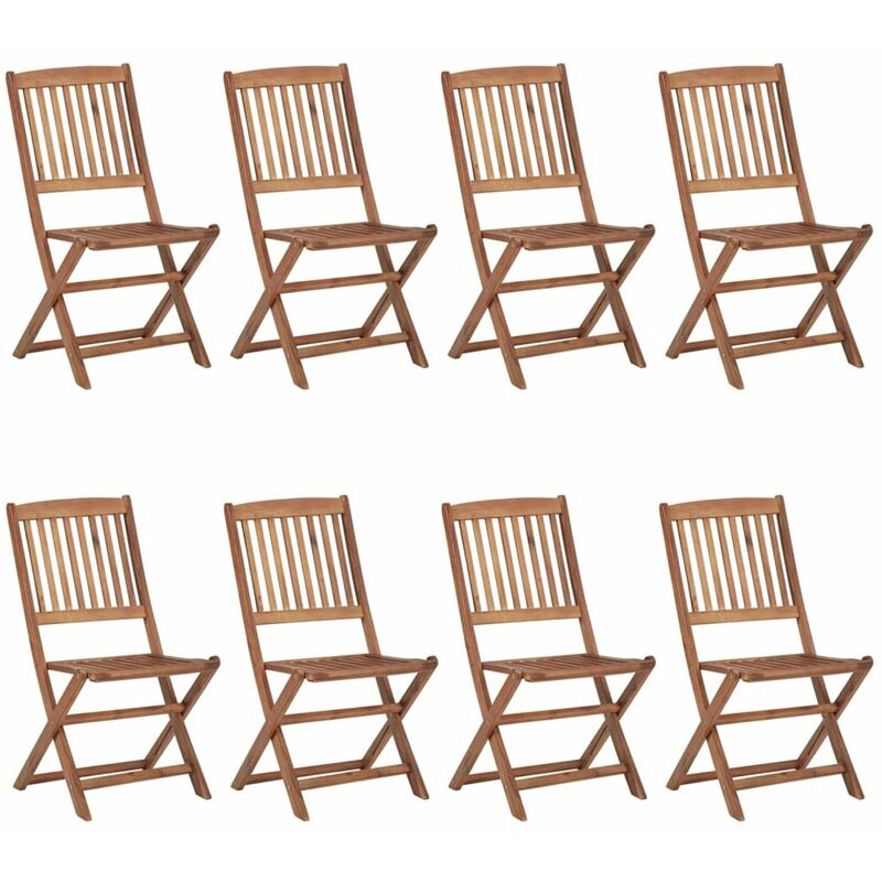 

Happyshopping - Sillas de exterior plegables 8 uds madera maciza acacia