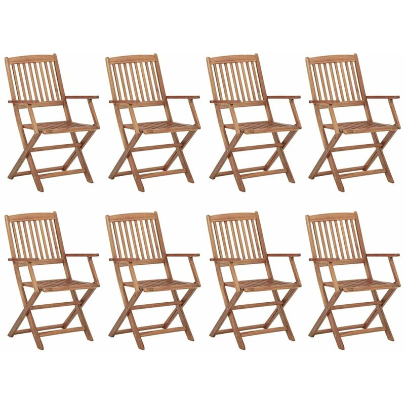 

Happyshopping - Sillas de exterior plegables 8 uds madera maciza acacia