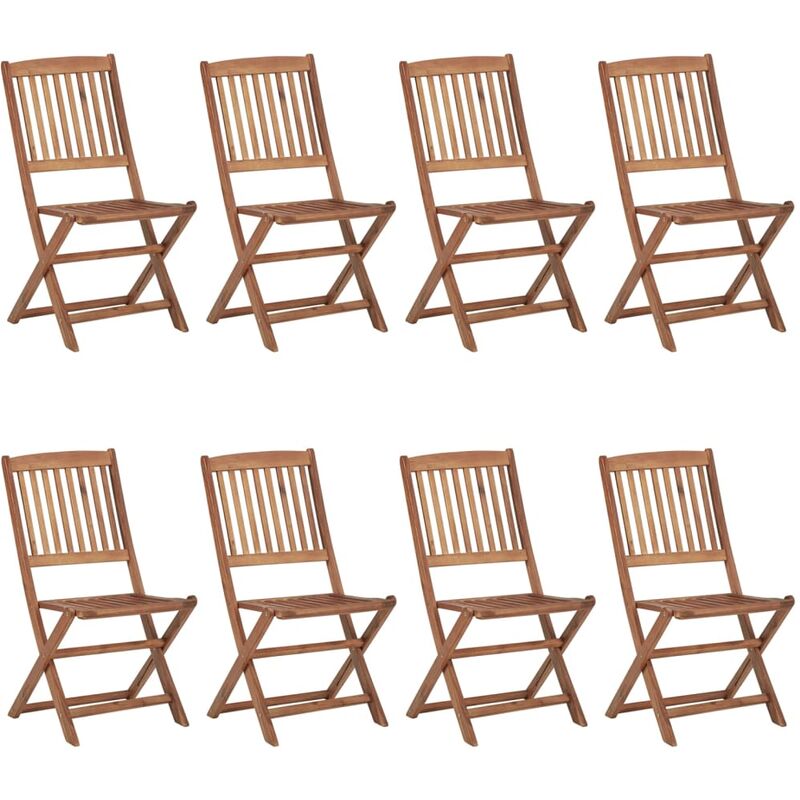 

Sillas de exterior plegables 8 uds madera maciza acacia