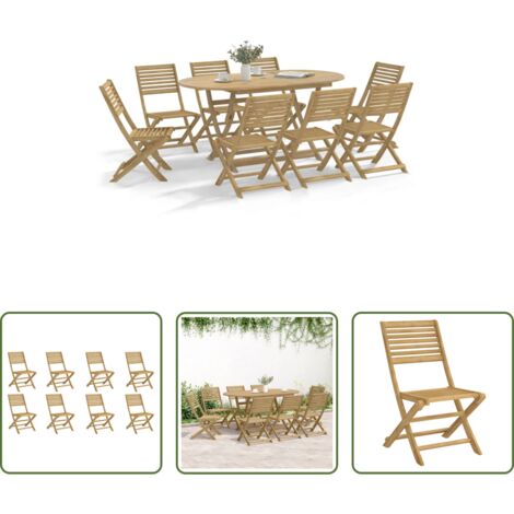 Sillas de exterior -  Sillas de jardín plegables 8 uds madera acacia 48,5x61,5x87 cm