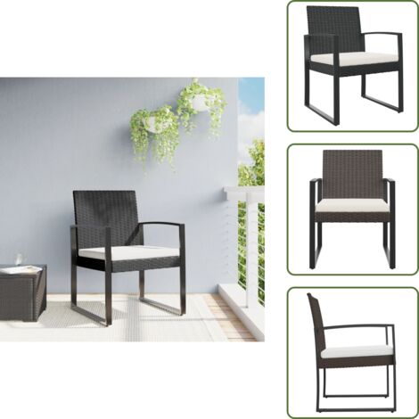 Sillas de exterior - vidaXL Sillas de comedor para jardín 2 uds PP aspecto de ratán negro - Sillas de terraza