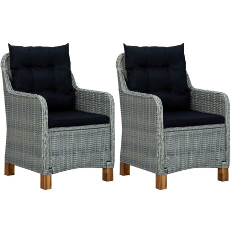 Sillas de jardín 2 pcs Marrón 63 x 58 x 89 cm
