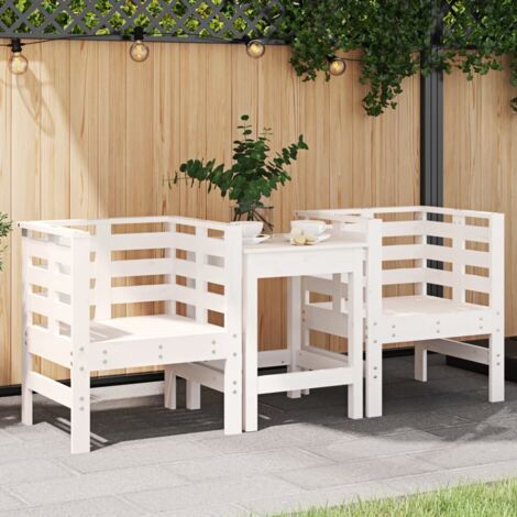 Sillas de jardín 2 uds madera maciza pino blanco 61,5x53x71 cm vidaXL