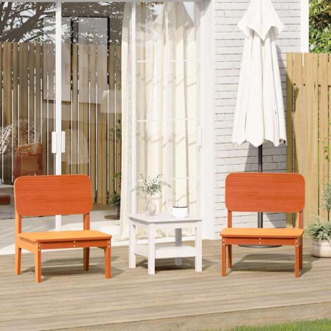 Sillas de jardín 2 uds marrón cera 60x52,5x72 cm