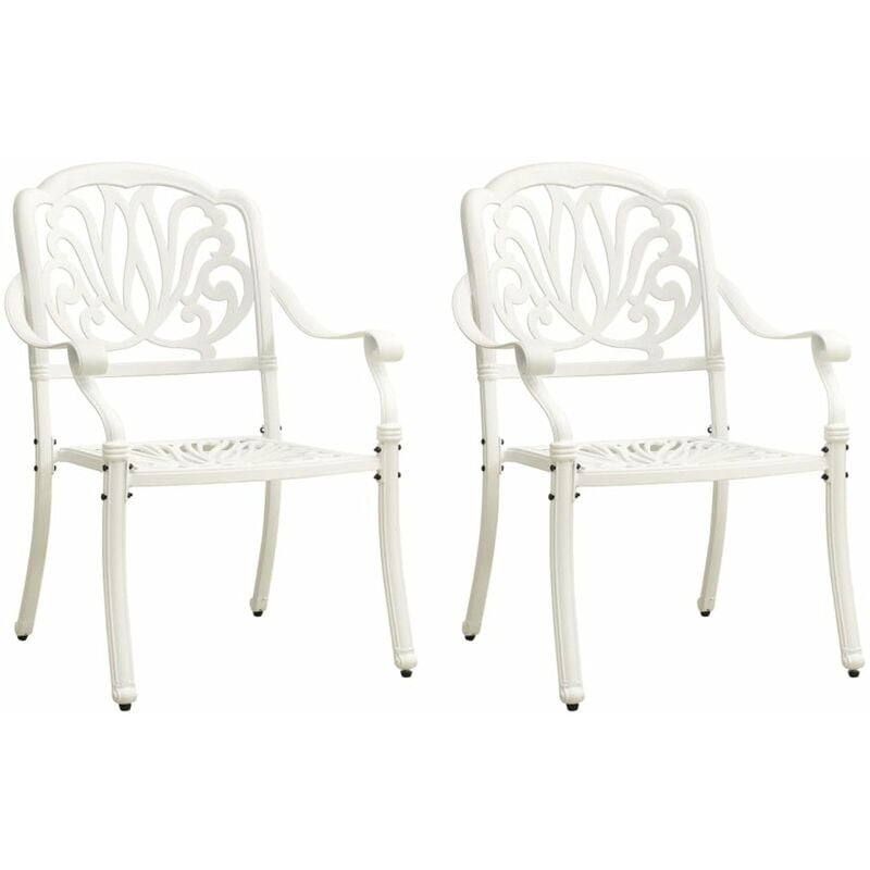 

Sillas de jardin 2 unidades aluminio fundido blanco