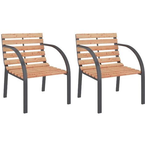 Sillas de jardín 2 unidades madera vidaXL
