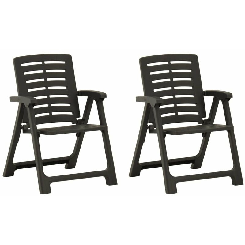 

Sillas de jardin 2 unidades plastico gris antracita