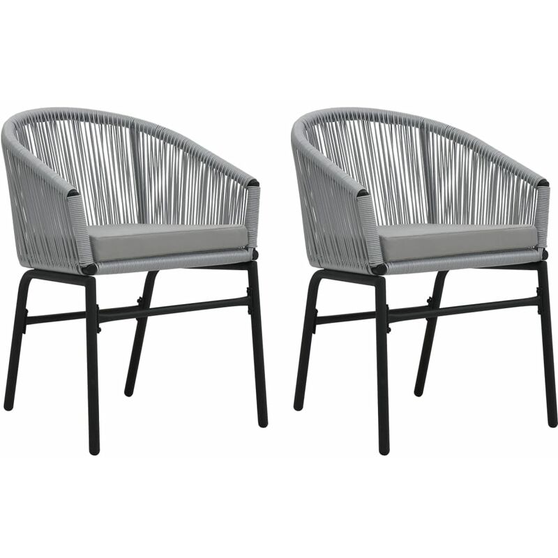 

vidaXL Sillas de jardín 2 unidades ratán de PVC gris antracita - Antracita