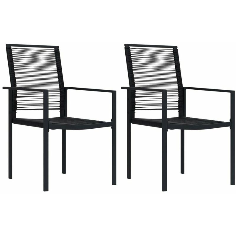

Happyshopping - Sillas de jardin 2 unidades ratan de PVC negro