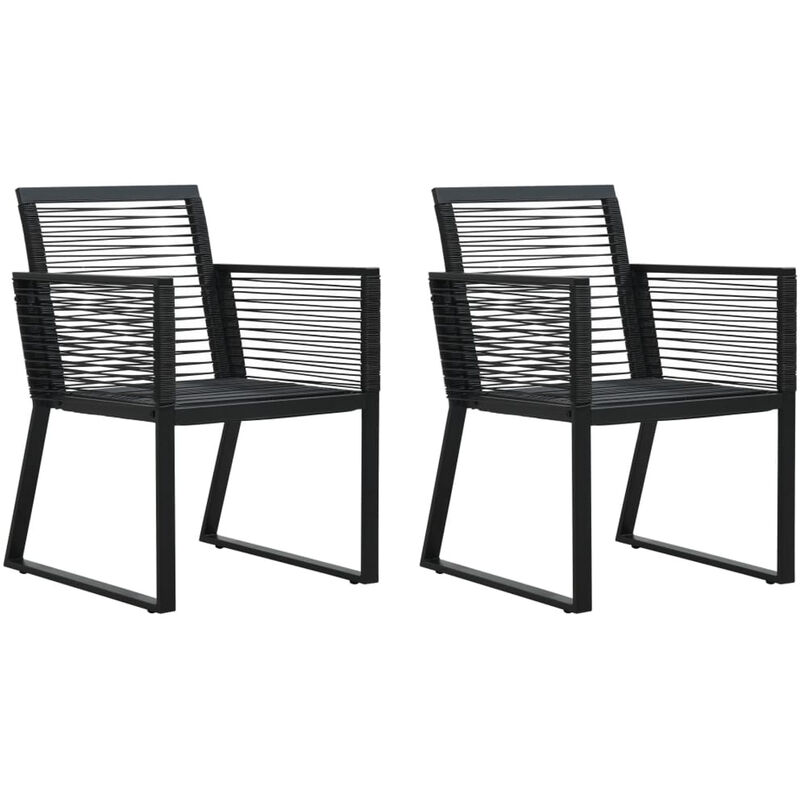 

Happyshopping - Sillas de jardin 2 unidades ratan de PVC negro