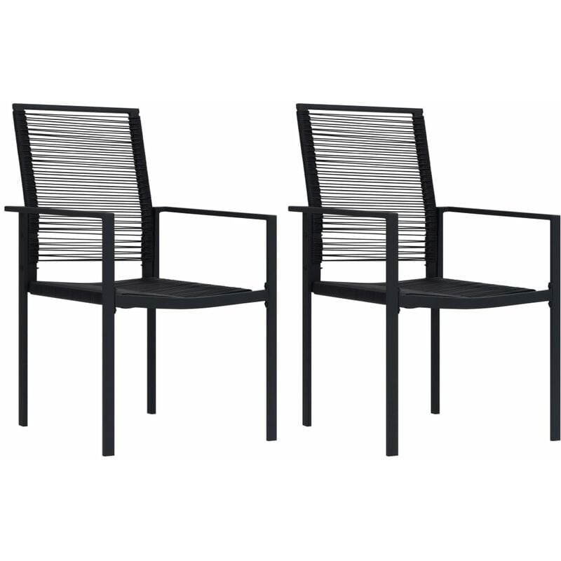 

Sillas de jardín 2 unidades ratán de PVC negro
