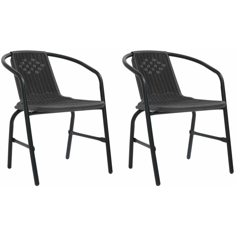 

Sillas de jardin 2 unidades ratan plastico y acero 110 kg