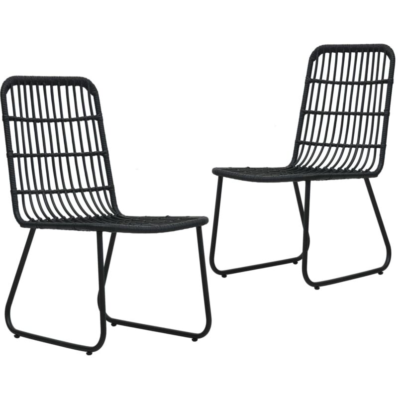 

vidaXL Sillas de jardín 2 unidades ratán sintético negro - Negro