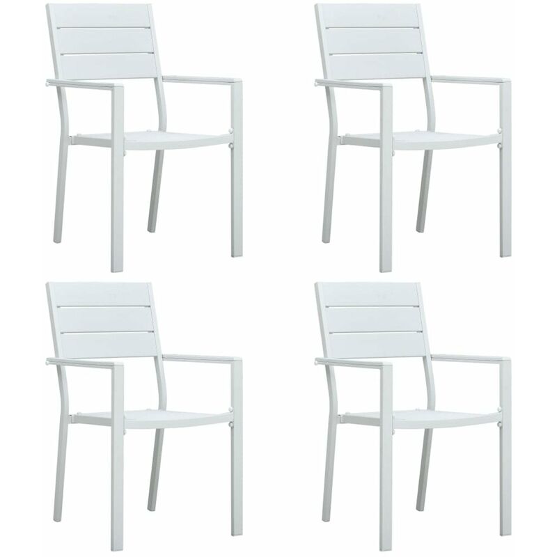 

Sillas de jardin 4 unidades HDPE aspecto de madera blanco
