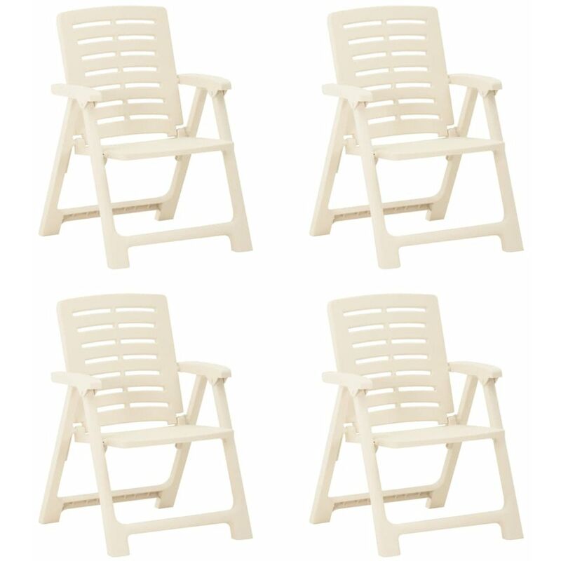 

Sillas de jardin 4 unidades plastico blanco
