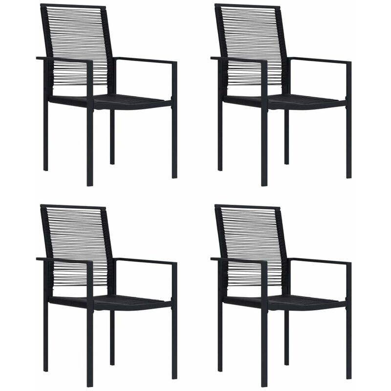 

Sillas de jardin 4 unidades ratan de PVC negro