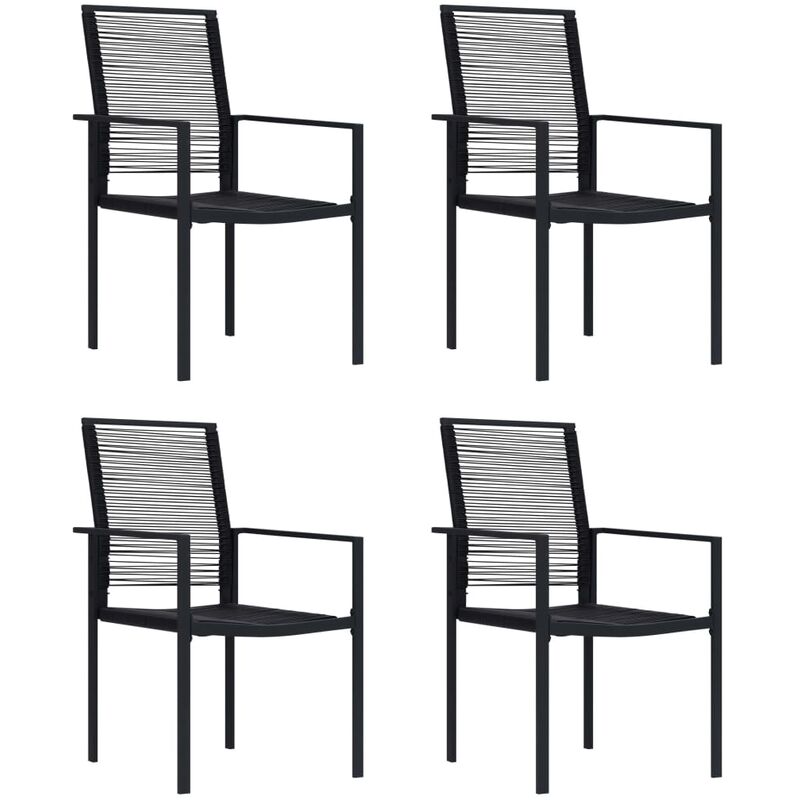 

Sillas de jardín 4 unidades ratán de PVC negro