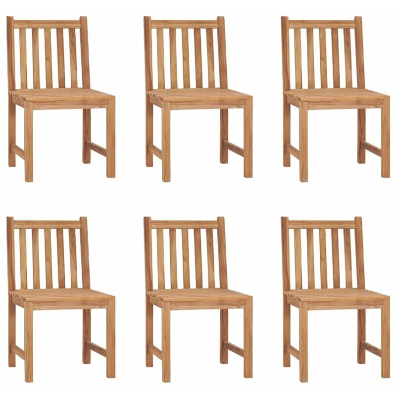 

Sillas de jardin 6 unidades madera maciza de teca