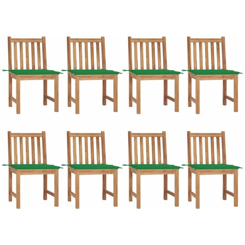 

Sillas de jardín 8 unidades madera de teca con cojines