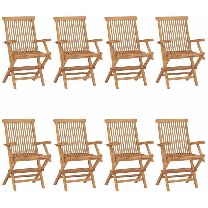 

Sillas de jardin 8 unidades madera maciza de teca