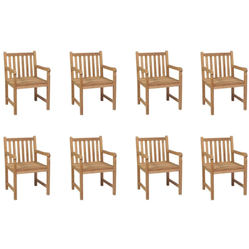 

Sillas de jardin 8 unidades madera maciza de teca
