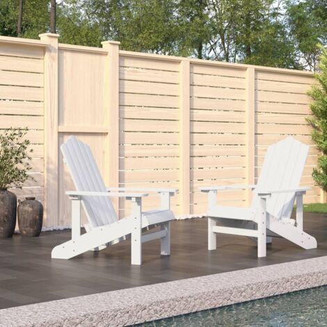 Sillas de jardín adirondack 2 pcs hdpe blanco