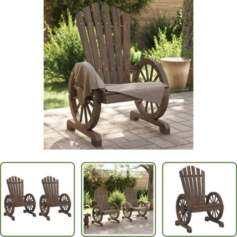 Sillas de jardín Adirondack -  Sillones de jardín Adirondack 2 uds madera maciza de abeto