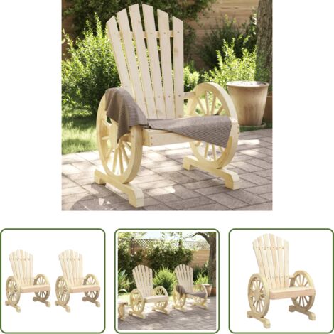Sillas de jardín Adirondack -  Sillones de jardín Adirondack 2 uds madera maciza de abeto