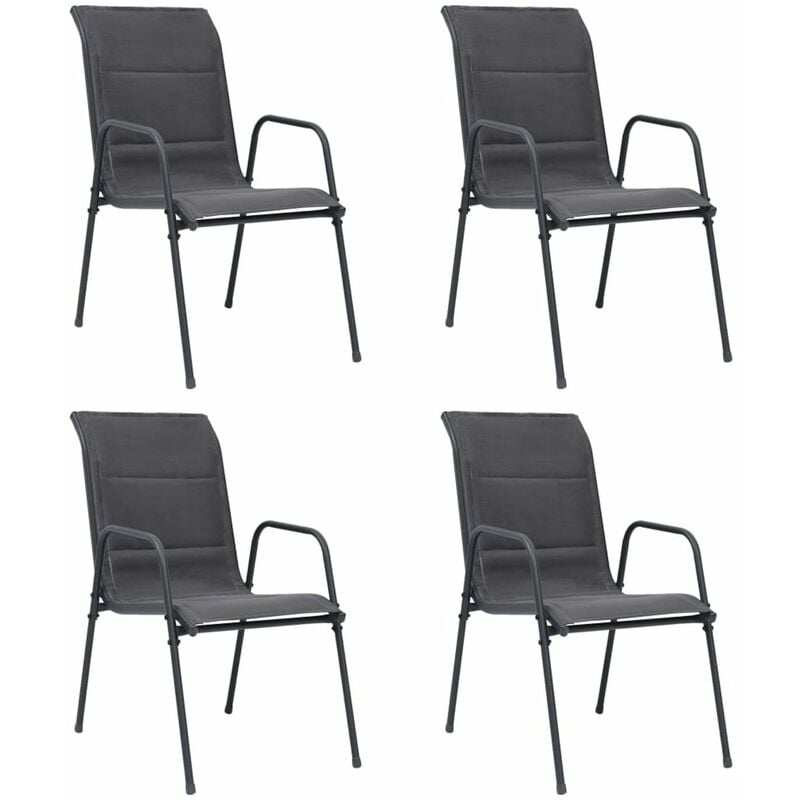 

Sillas de jardin apilables 4 uds acero textilene gris antracita