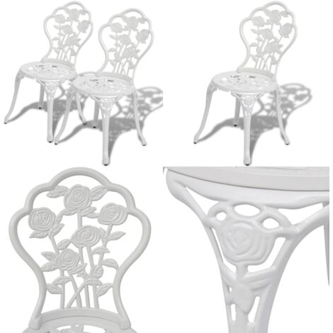 Sillas de jardín bistró 2 unidades aluminio fundido blanco - Sillas de café - Sillas bistro