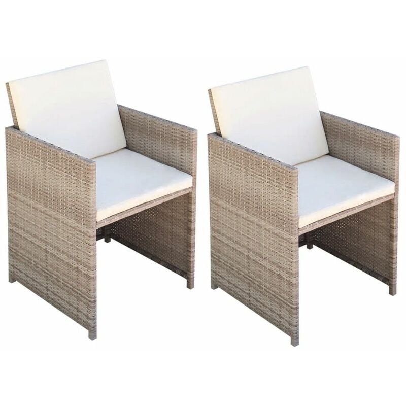 

Sillas de jardin con cojines 2 unidades ratan sintetico beige