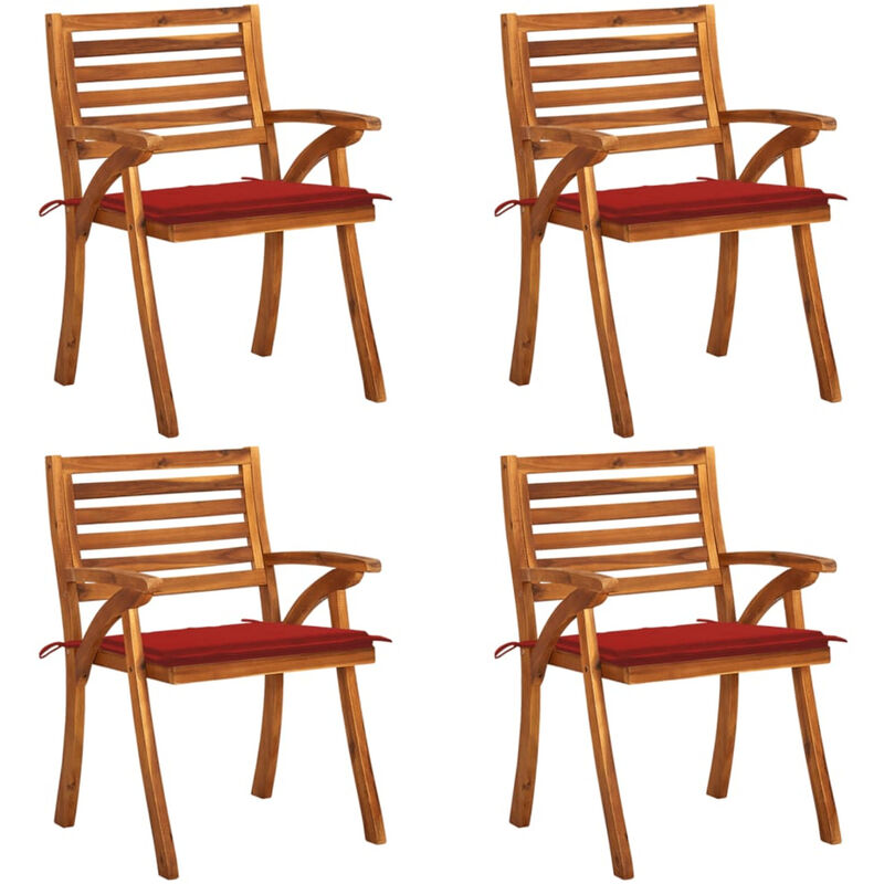 

Sillas de jardin con cojines 4 unidades madera maciza de acacia