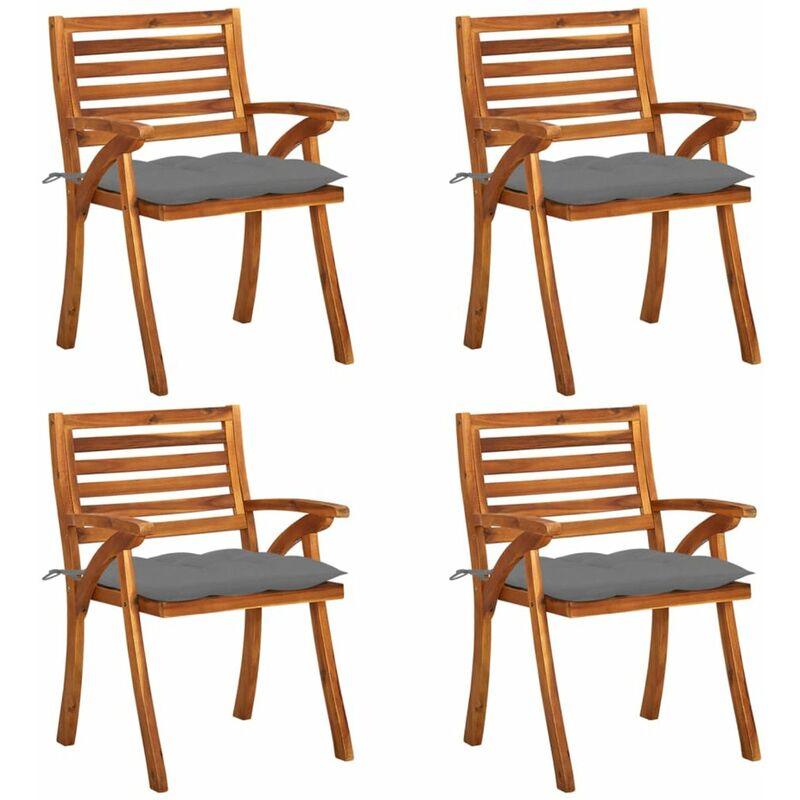 

Sillas de jardin con cojines 4 unidades madera maciza de acacia