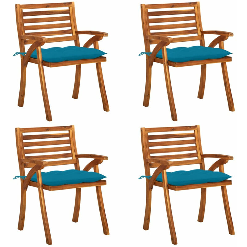 

Sillas de jardin con cojines 4 unidades madera maciza de acacia