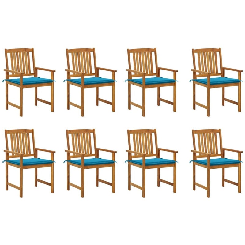 

Sillas de jardin con cojines 8 uds madera maciza de acacia