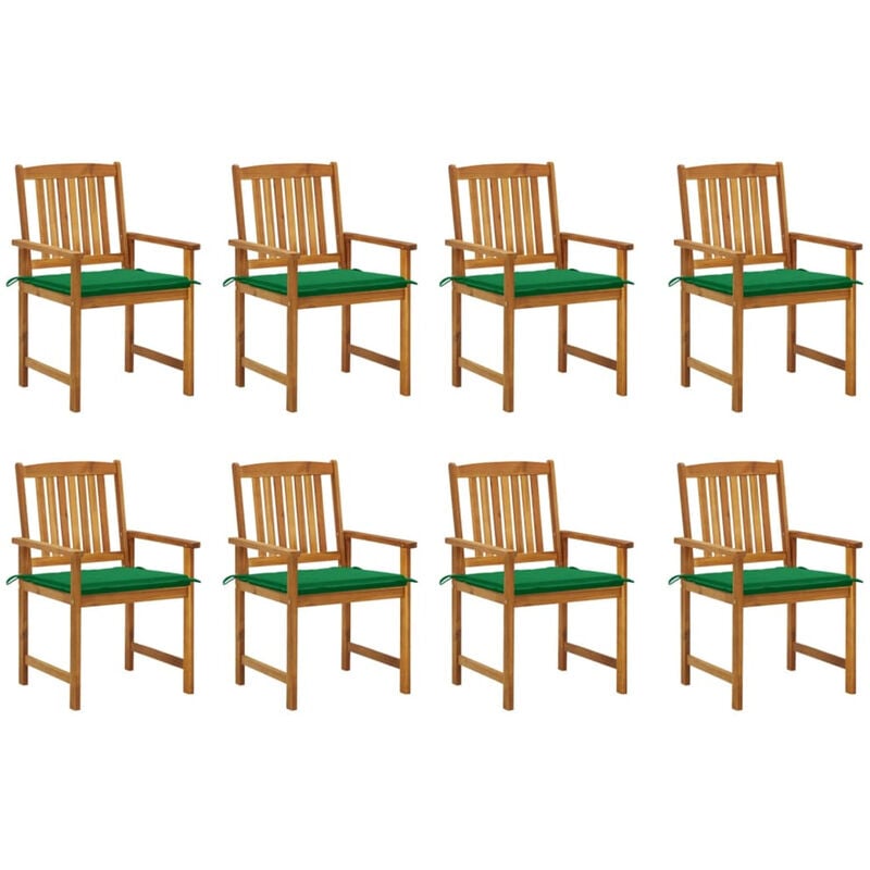 

Happyshopping - Sillas de jardin con cojines 8 uds madera maciza de acacia