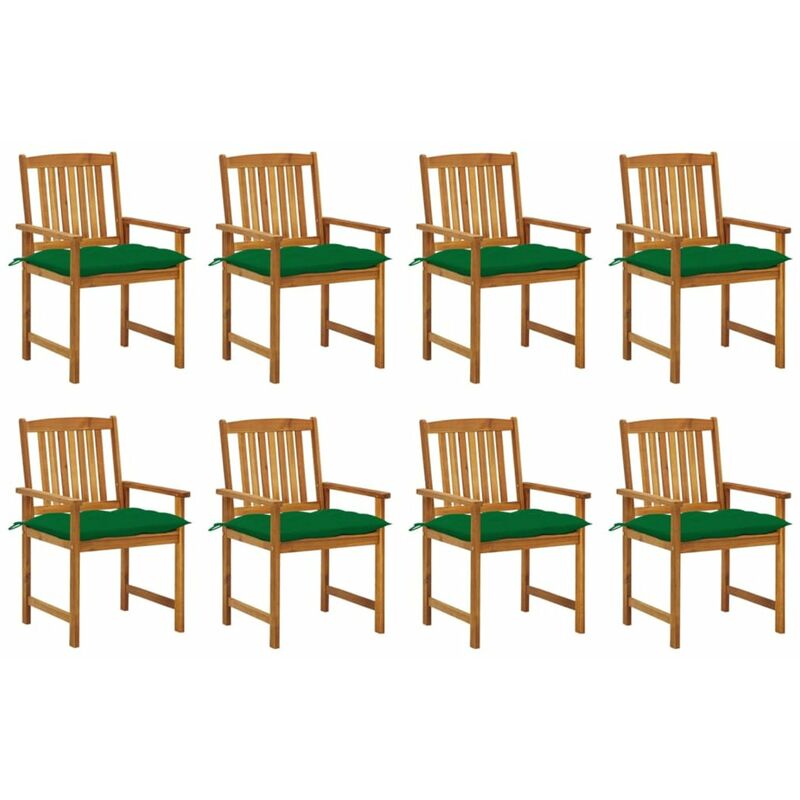 

Happyshopping - Sillas de jardin con cojines 8 uds madera maciza de acacia