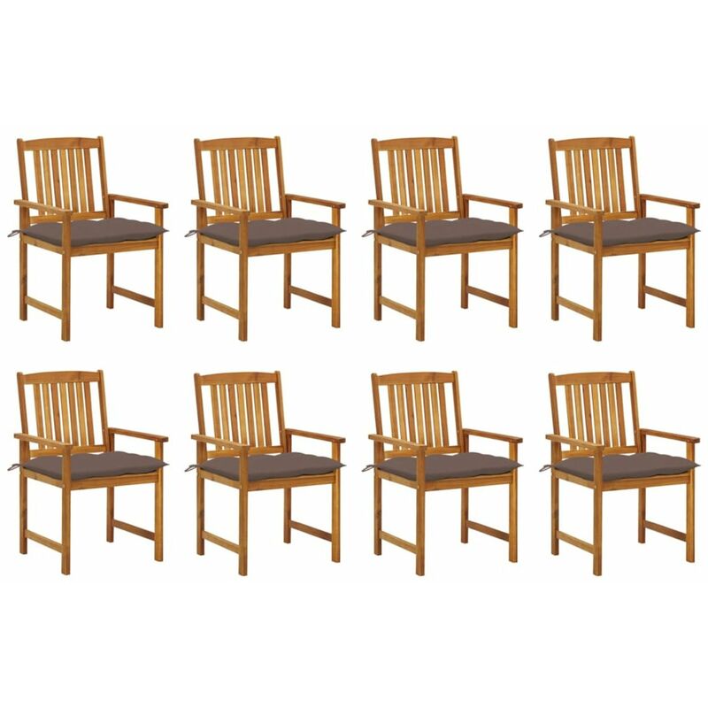 

Sillas de jardin con cojines 8 uds madera maciza de acacia
